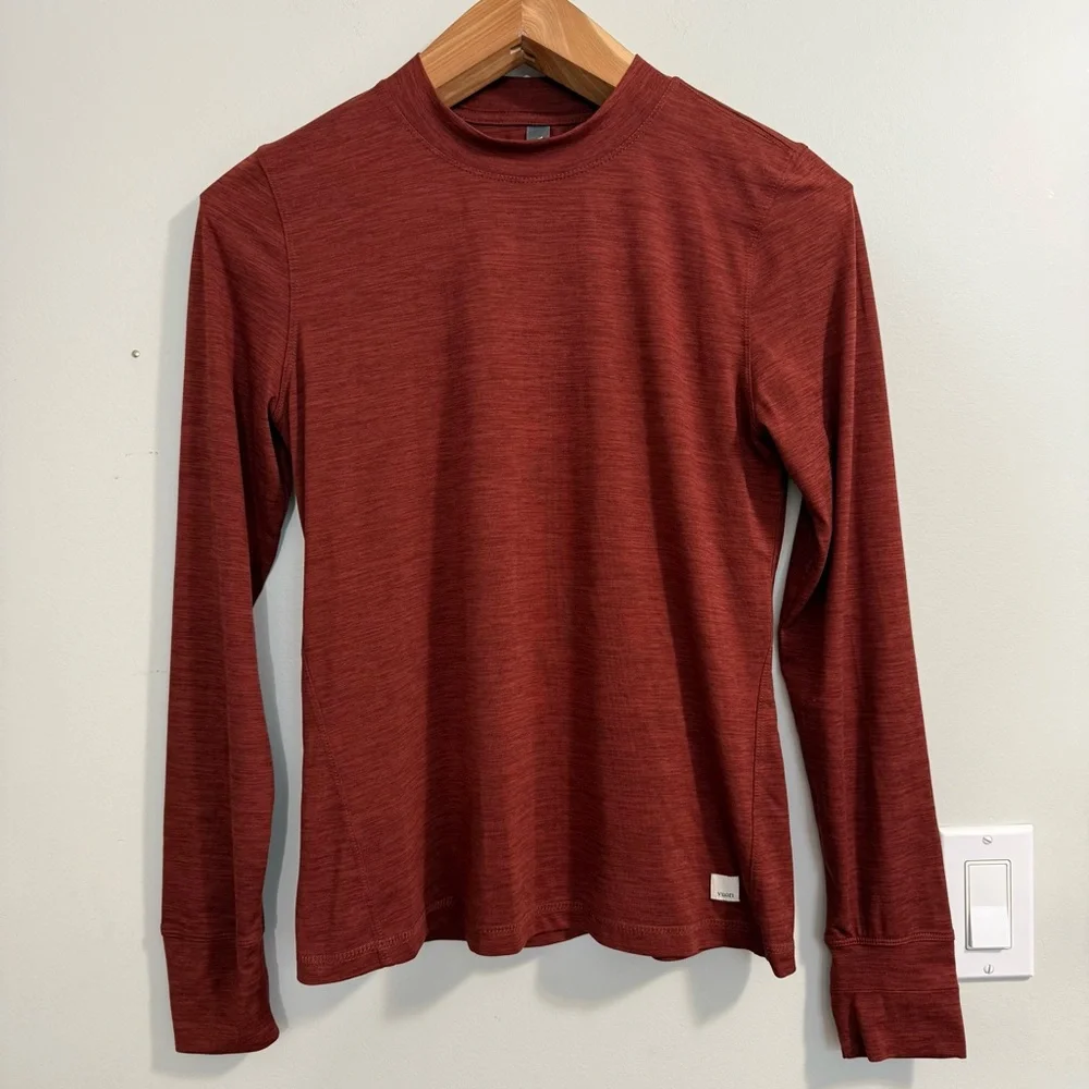 Vuori Women's Long Sleeve Lux Tee Brick Heather Medium - Picture 5 of 11